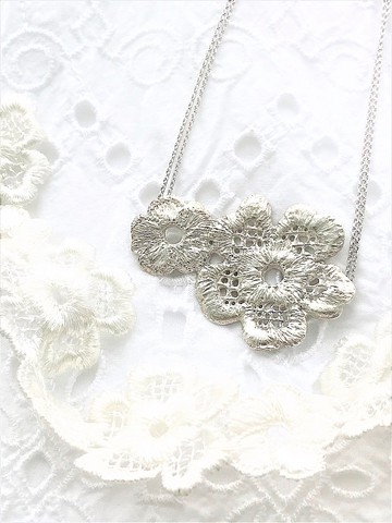 手作銀飾-純銀蕾絲吊墜