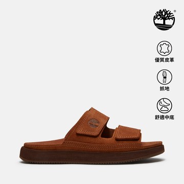 Timberland 男款棕色皮革拖鞋|A2755ES4