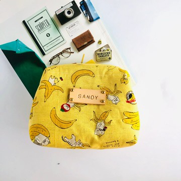 蕉與貓胖胖口金包 / 附贈免費打印字母皮標