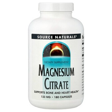 Source Naturals, 檸檬酸鎂，133 毫克，180 粒膠囊