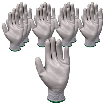 JIAHON 碳纖維PU塗指手套  灰色  10雙