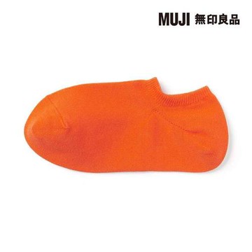 女棉混淺口直角襪 淺橘【MUJI 無印良品】