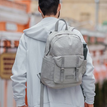 Comino經典背包-灰色 | 防潑水 上班上學 電腦雙肩後背包
