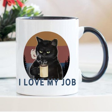 I Love My Job 天才正在工作 320ml 陶瓷馬克杯水杯杯子