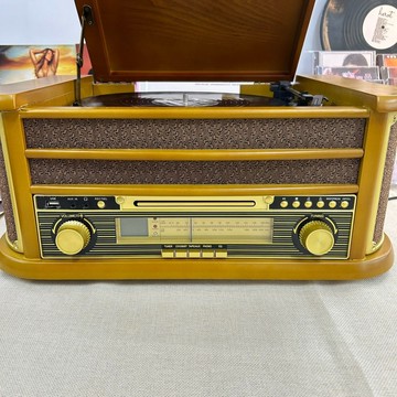 跨境復古LP黑膠唱片機多功能cd留聲機創意藍牙音響電唱機源頭批發【Snowbelle優選】