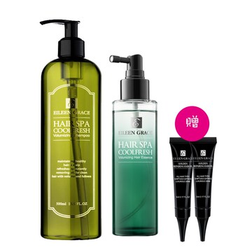 【EILEEN GRACE 妍霓絲】頭皮淨化養髮精華120ml+SPA洗髮精500ml+旅髮油5mlx2