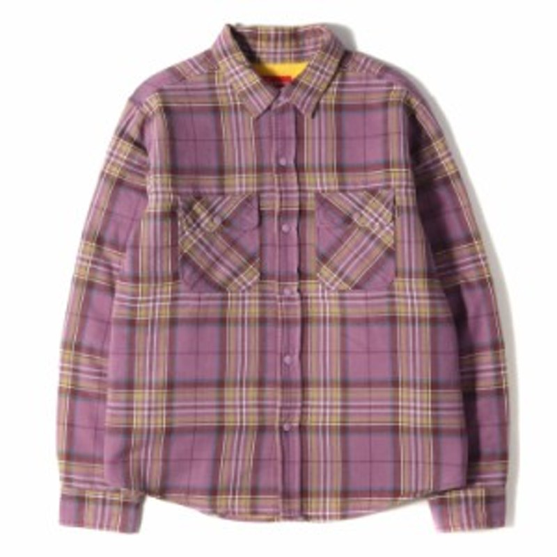 Supreme Pile Lined Plaid Flannel Shirt Dusty Purple Men's - FW18 - US