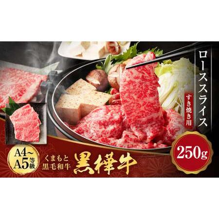 ふるさと納税 くまもと黒毛和牛 杉本本店 黒樺牛 A4~A5等級 ローススライス すき焼き用 250g 熊本県水俣市