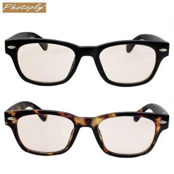 黑色2108-BK-CD12A 台灣斌視PHOTOPLY英倫風威靈頓框防藍光眼鏡2108-BK-CD12A(過濾50%抗藍光;日PC耐衝擊聚碳酸酯鏡片)