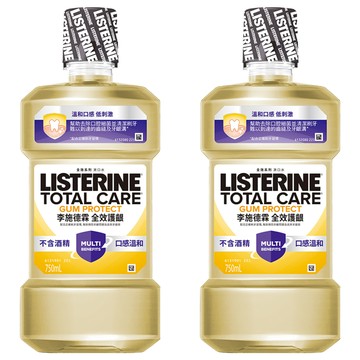 LISTERINE 李施德霖 全效護齦漱口水 不含酒精 口感溫和  500ml  2瓶