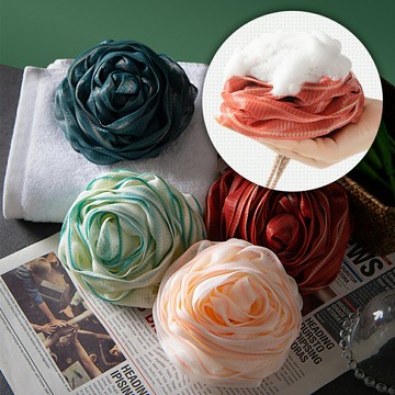 ✨台灣現貨?? 可掛式玫瑰造型沐浴球 搓澡球 造型沐浴球 沐浴球 洗澡球 起泡球 洗澡 搓澡 刷背 浴球 ｜丹丹悅生活