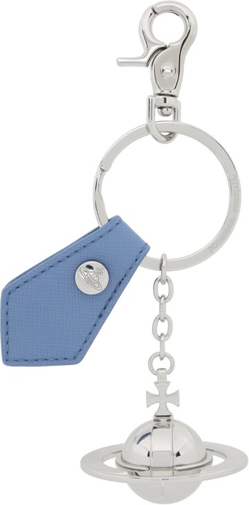 Vivienne Westwood 蓝色 & 银色 3D Orb 钥匙扣