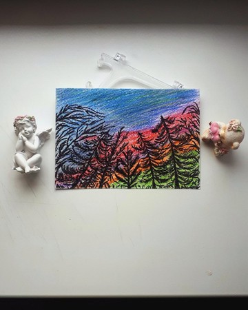 原畫北極光藝術風景藝術品北方自然繪畫