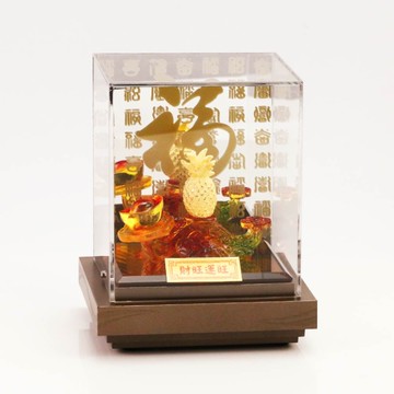 財旺運旺-鳳梨造型純黃金藝術擺件