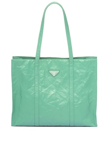 Prada - nappa-leather tote bag - women - Lamb Skin - OS - Green