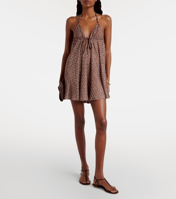Missoni Open-knit halterneck lamé beach cover-up