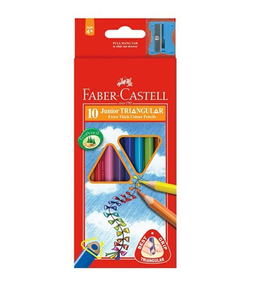 德國 Faber-Castell 輝柏 16-116538-10 大三角彩色鉛筆 (3.3mm) (10色)【APP滿額下單4%點數(單一帳號最高1000點)】7/31止