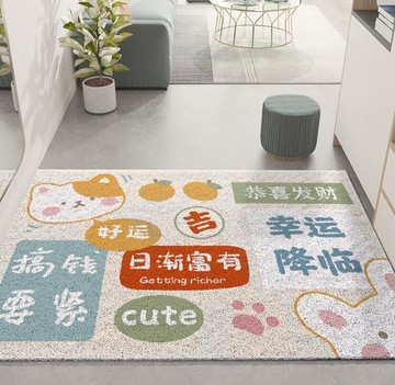門口踩腳墊進門家用門廳地毯卡通進戶門防滑絲圈蹭土地墊入戶門墊 99購物節