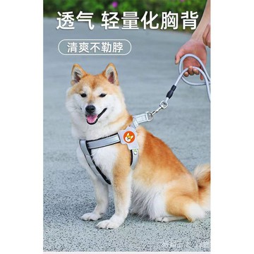 新款狗狗牽引繩背心式寵物胸背帶遛狗繩中小型柯基比熊泰迪牽引繩