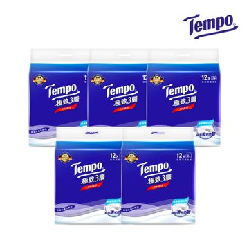 Tempo 極致3層抽取衛生紙90抽x12包x5串/箱