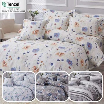 【FITNESS】100%純天絲頂級60S雙人加大四件式床包兩用組-多款任選