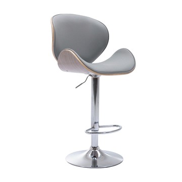 E-home Freda弗蕾達曲木吧檯椅 TFC101A-gry 灰色 W52xD53xH96-117CM  1個