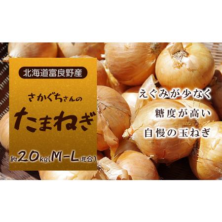 ふるさと納税 さかぐちさんのたまねぎ 約20kg（M-Lサイズ混合） 北海道富良野市