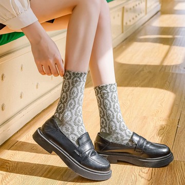 女襪 文藝復古襪子 ins潮 秋季可愛日系 宮廷風印花 森系學院風 中筒襪