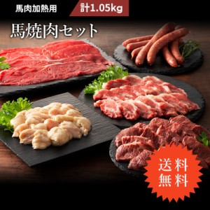 送料無料 馬 焼肉セット 1.05kg 7人前 食べ比べ 肉 馬肉 豪華セット 加熱用 焼くだけ 業務用 パーティー ヘルシー お取り寄せ グルメ 熊