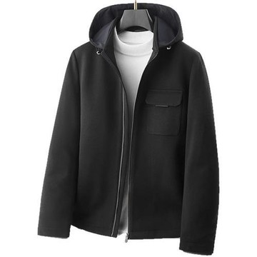 【巴黎精品】現貨+預購 頂級羊毛外套毛呢大衣風衣西裝寬鬆上衣大碼休閒男裝-可卸連帽針織3色a1me47