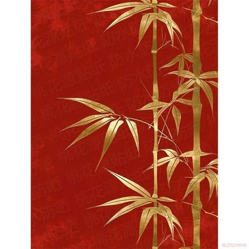 甄選好物🌈爆款新年淡雅金竹壁紙牆貼紙客廳臥室內走廊喜慶裝飾自粘貼畫防水