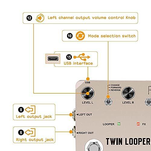 VSN Twin Looper Electric Guitar Effect Pedal Loop Station 11 Types of Play 並行輸入品