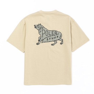 日本限定 POLER WOLF RELAX FIT TEE 品牌標誌狼 日式寬版TEE / 灰褐苔