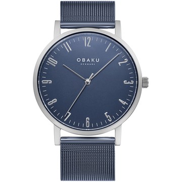 OBAKU 城市探索紳士時尚腕錶-藍鋼-V248GXCLML-40mm