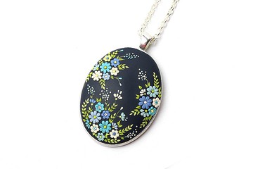 聚合物粘土項鍊與小花花卉吊墜女士生日禮物