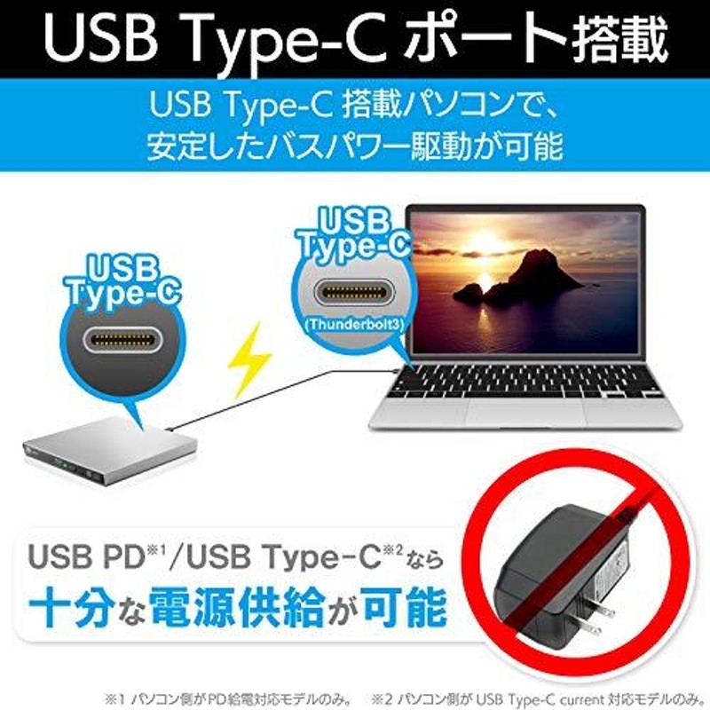 ロジテック 外付け ブルーレイ ドライブ Mac対応 USB type C USB3.2