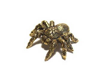 蜘蛛狼蛛 - 微型銅小雕像，金屬小雕像