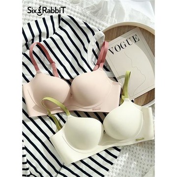 六只兔子小胸聚攏內衣女無痕顯大胸罩收副乳無鋼圈側收防下垂文胸