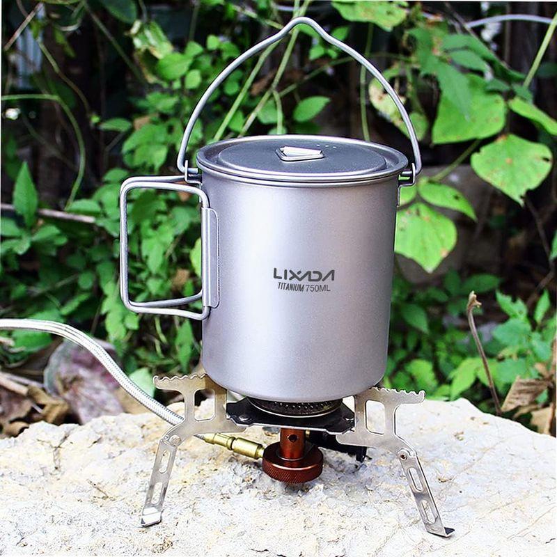 Lixada Titanium Water Mug Cup with Lid and Foldable Handle Ultralight