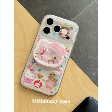 Hinlucky 超可愛卡通哈嘍kitty凱蒂貓適用蘋果iphone17pro max新款16手機殼15pro防摔14保護套少女13磁吸支架