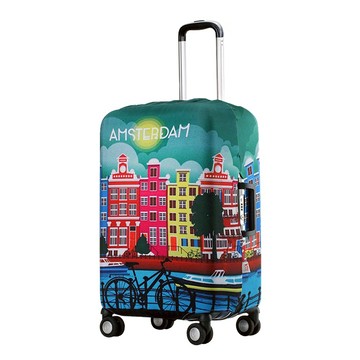 LittleChili 行李箱套  M(24吋)  阿姆斯特丹彩