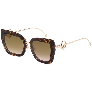 FENDI 芬迪雙F紋路 太陽眼鏡(咖啡色)FF0424FS