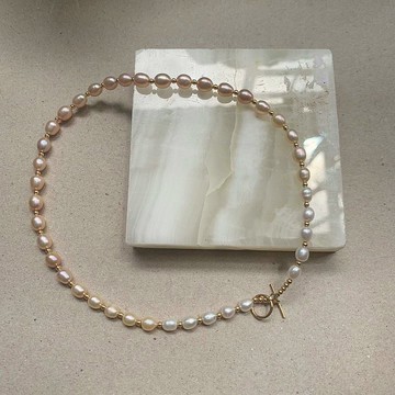 14KGF 夕顏雙面漸層珍珠項鍊