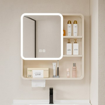 【含稅/免運】 圓弧浴室鏡柜衛生間智能鏡柜掛墻式鋁合金鏡柜帶梳妝鏡美妝收納鏡