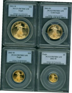 アンティークコイン NGC PCGS コイン セット ゴールド イーグル PR70 プルーフ PF 2003-W