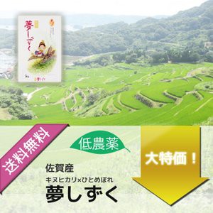 新米 お米 ５kg 佐賀県 夢しずく 特別栽培米 令和5年産 玄米 5kg×1袋 選べる精米 白米 分付き 嬉しいプレゼント付き 送料無料