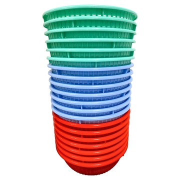 震嶸塑膠 洗菜籃  5號  紅色 + 藍色 + 綠色  1組