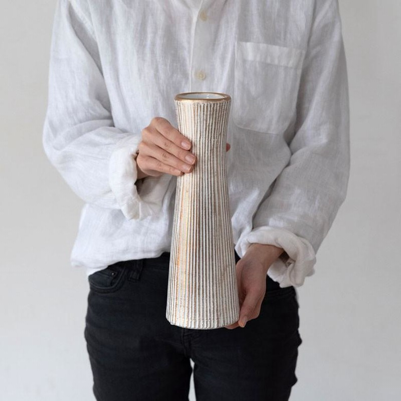 【未使用】花瓶 花入れ 壺 プリズム ホワイト 未使用】花瓶 花入れ 壺 プリズム ホワイト 【公式通販】