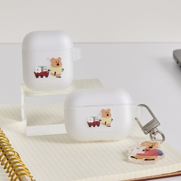 DINOTAENG經典-書本推車強悍防摔AirPods保護套(附吊飾)