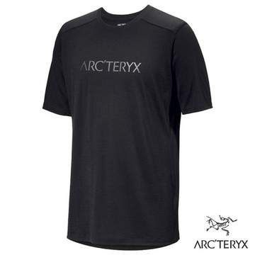 【ARCTERYX 始祖鳥】男 輕量透氣美麗諾羊毛短袖圓領排汗衣.T恤.上衣_X000007733 黑